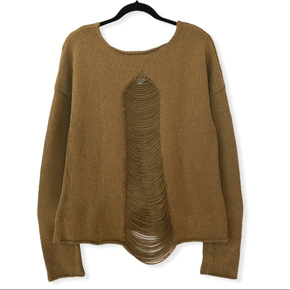 REBECCA MINKOFF Shredded Back Long Sleeve Knit Top - Picture 3 of 16